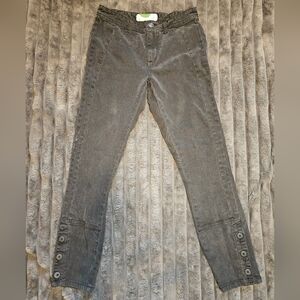 Anthropologie Washed Black Skinny Jeans Wirh Buttons